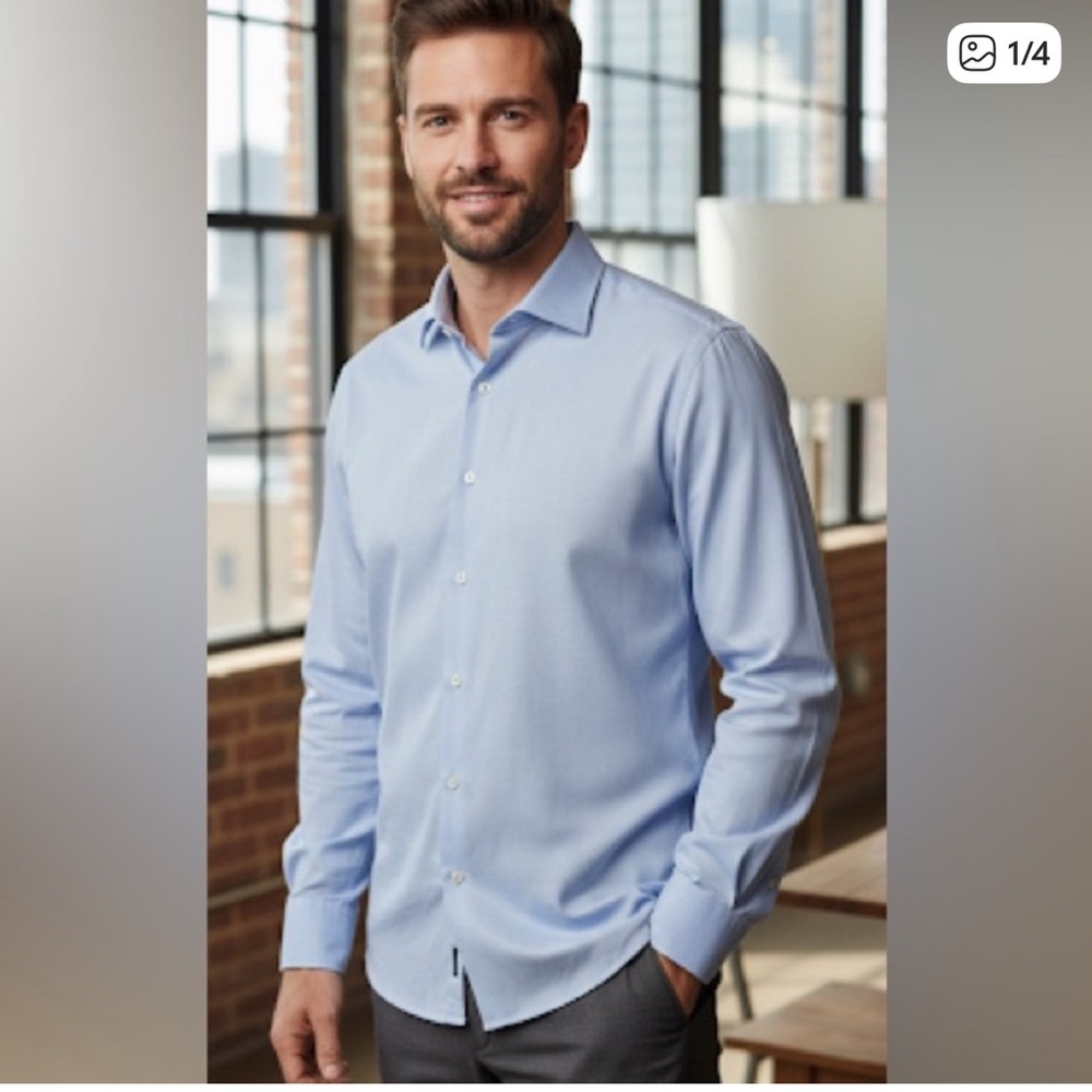 Massimo Dutti Light Blue Men's Dress Shirt